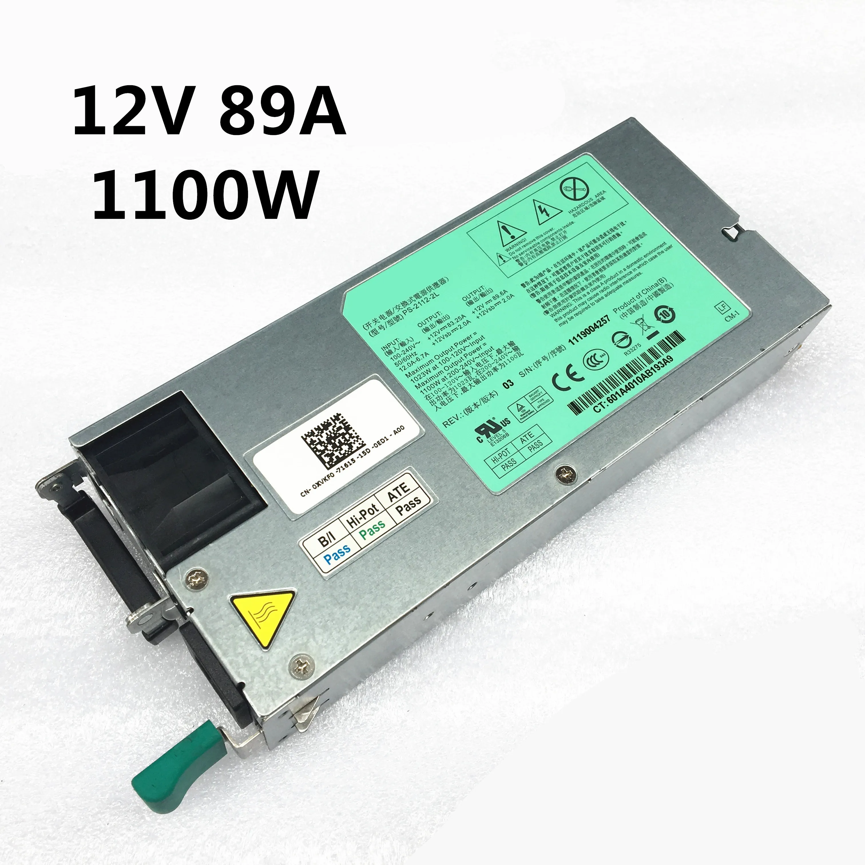 

DLC6100 C5100 Server power PS-2112-2L 12V 89A 1100W Switching power supply 100%Strict test