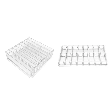 

16 Space with 8 Space Acrylic Compact Palette Holder Eye Shadow Blush Highlighter Makeup Display Organiser