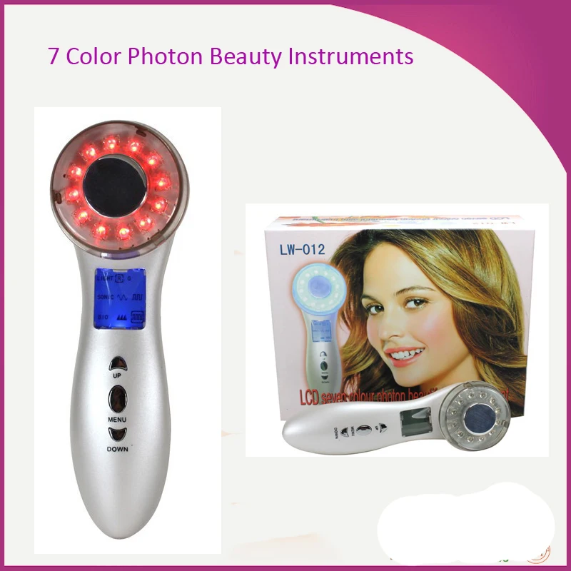 

LCD Display Ultrasonic Seven Colors Photon Skin Rejuvenation Beautiful Skin Facial Beauty Instruments