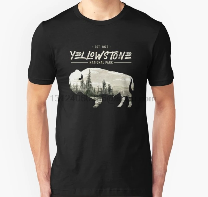 Мужская футболка с коротким рукавом Est. 1872 Yellowstone National Park круглым вырезом Женская |