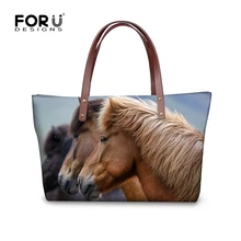 FORUDESIGNS/Сумки Crazy Horse женские большие сумки на плечо с 3D принтом животных Женские сумки через плечо для женщин сумки