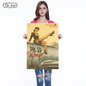 

1PC World War ll Sexy Girl Nostalgic Newspaper Poster Bar Cafe Adornment Wall Sticker 51.5X36cm