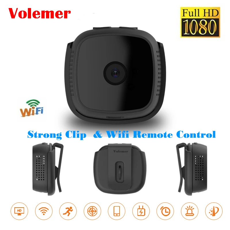 

Mini Camera Wifi IP with Motion Sensor 720P Mini Camera Wifi HD Night Vision for iphone Android Video Security Magnetic Clip