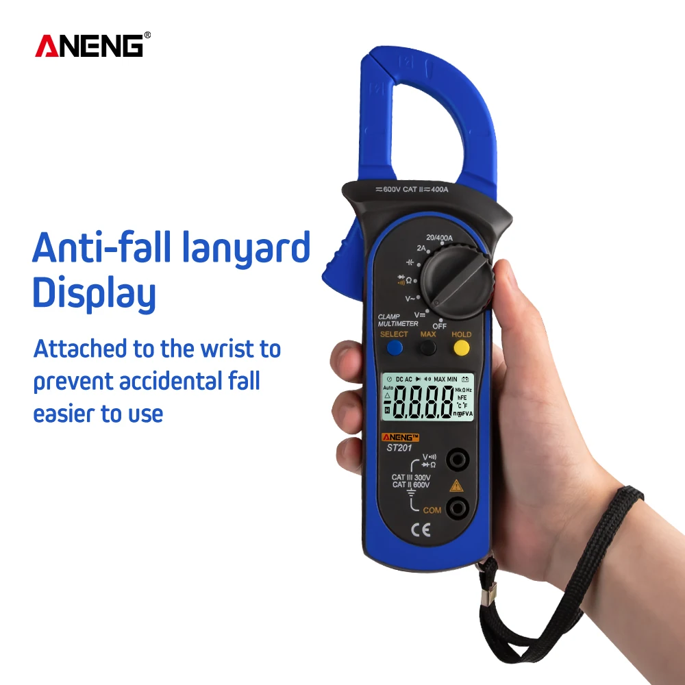 

ANENG Digital Multimeter Amper Clamp Meter Current Clamp Pincers AC/DC Current Voltage Tester Test Probe