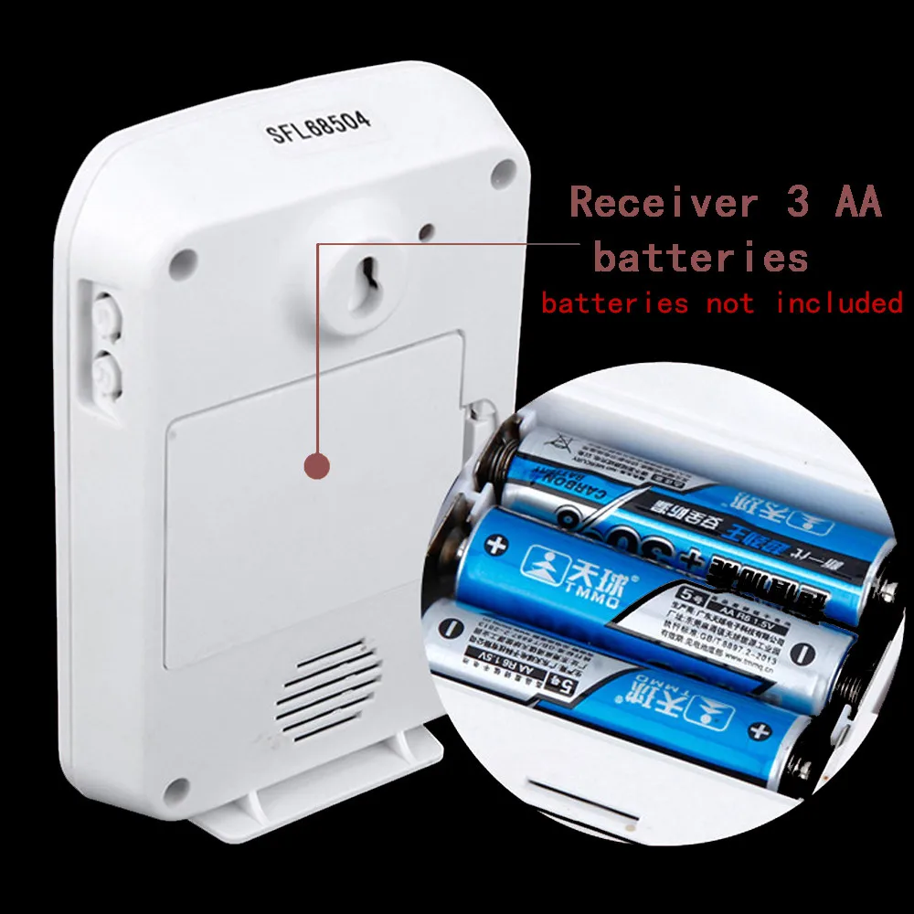 CACAZI Wireless Doorbell DC battery-operated 200M remote waterproof 1 transmitter 1 receiver 36 rings door chime Cordless Bell CACAZI Wireless Doorbell DC battery-operated 200M remote waterproof 1 transmitter 1 receiver 36 rings door chime Cordless Bell