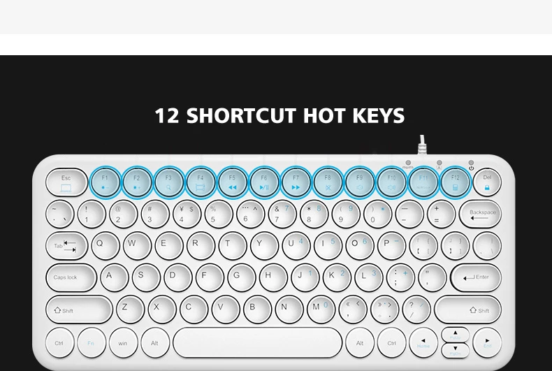 B. o. w маленькая клавиатура легкая портативная 78 клавиш клавиатура ультра-тонкая проводная USB Мультимедийная мини-клавиатура для ПК
