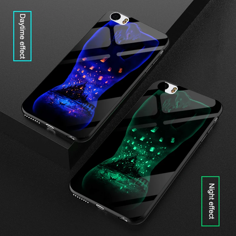 

Luminous Glass Lightning Cases For XiaoMi Mi 5 5S Plus 5X A1 6 6X A2 Lite Naked Girl Sunset Cover For Xiaomi Mi Max 2 3 / Note 3