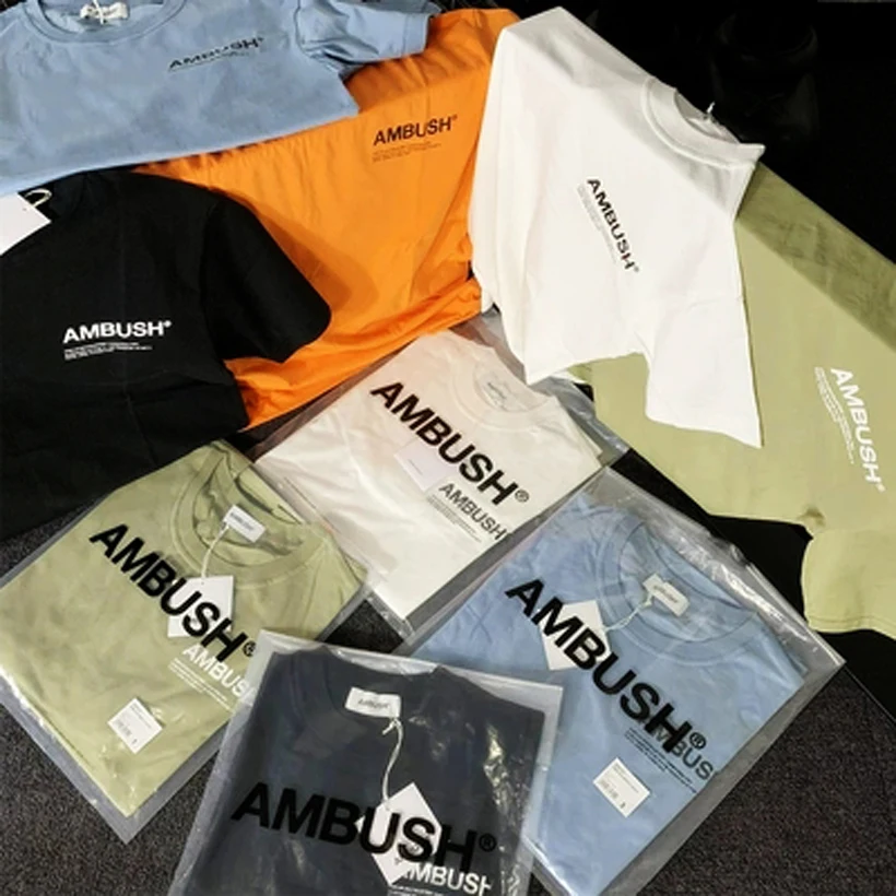 

Ambush Tops Tees Streetwear T Shirt Men Women 3M Reflective Tshirts Ambush T-shirt Orange Pink Harajuku Summer Dress Ambush