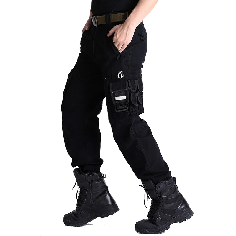 Black Refire gear SWAT 101 воздушные армейские штаны для мужчин, тактические брюки-карго для безопасности США, повседневные хлопковые военные брюки с множеством карманов - Цвет: Black