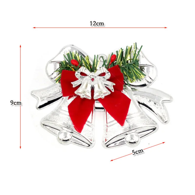 Рождественская тарелка колокольчики ожерелье с кулоном Деревья ротанга кулон-венок Рождественская елка колокольчик украшения поставки