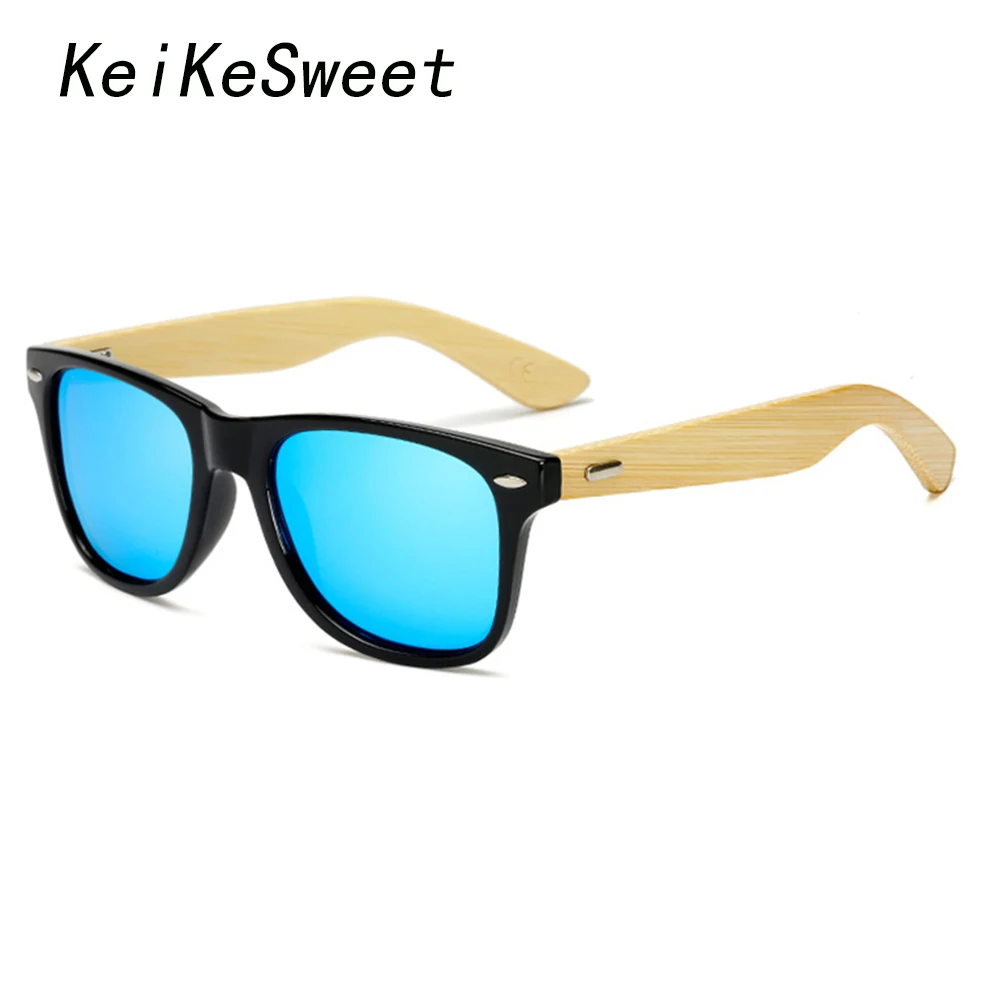 

KeiKeSweet Polarized Hot Top Bamboo Man Women Brand Designer Mirror Sun Glasses Rays Wood Cool Original Outdoor Rivet Sunglasses