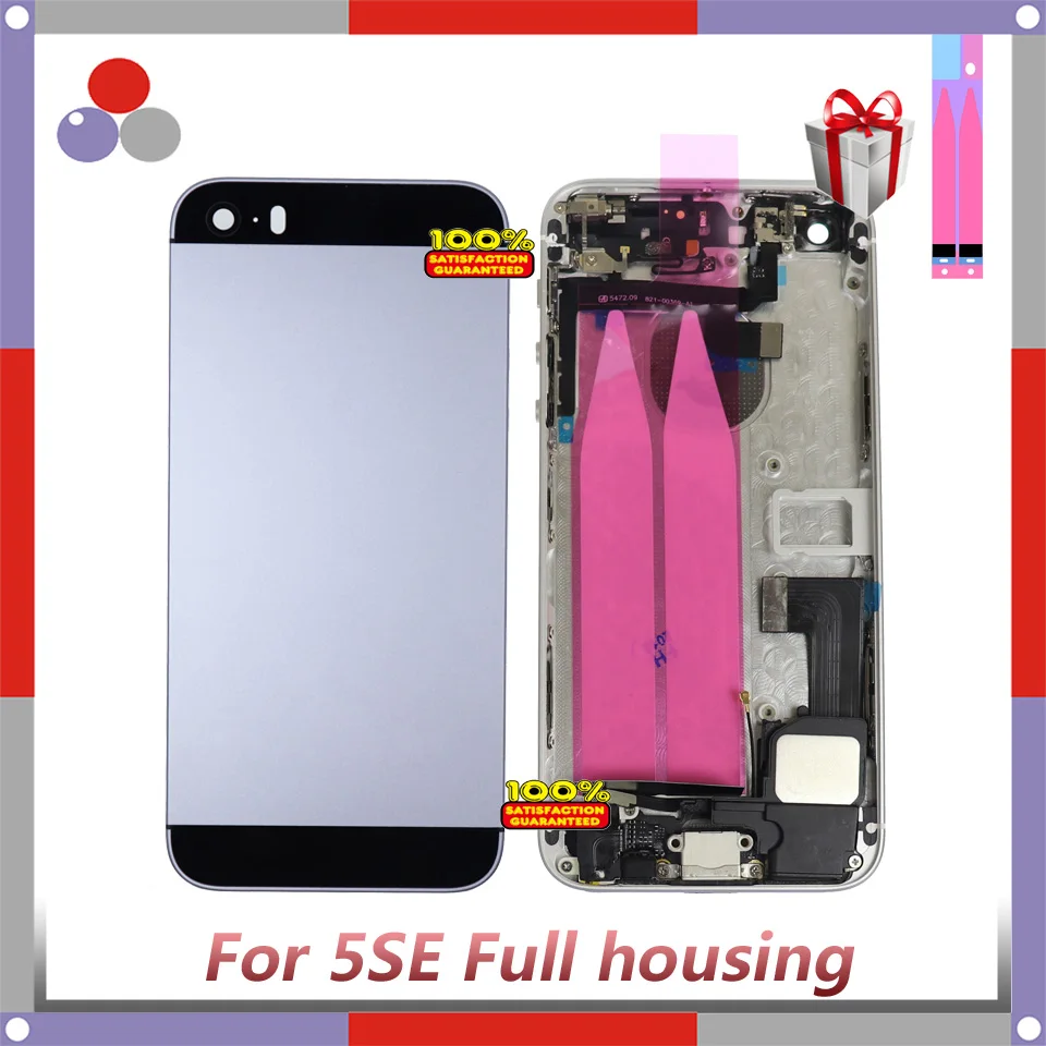 

High Quality For iphone 5C or SE Back Middle Frame Chassis Full Housing Assembly Battery Cover Door Rear with Flex Cable