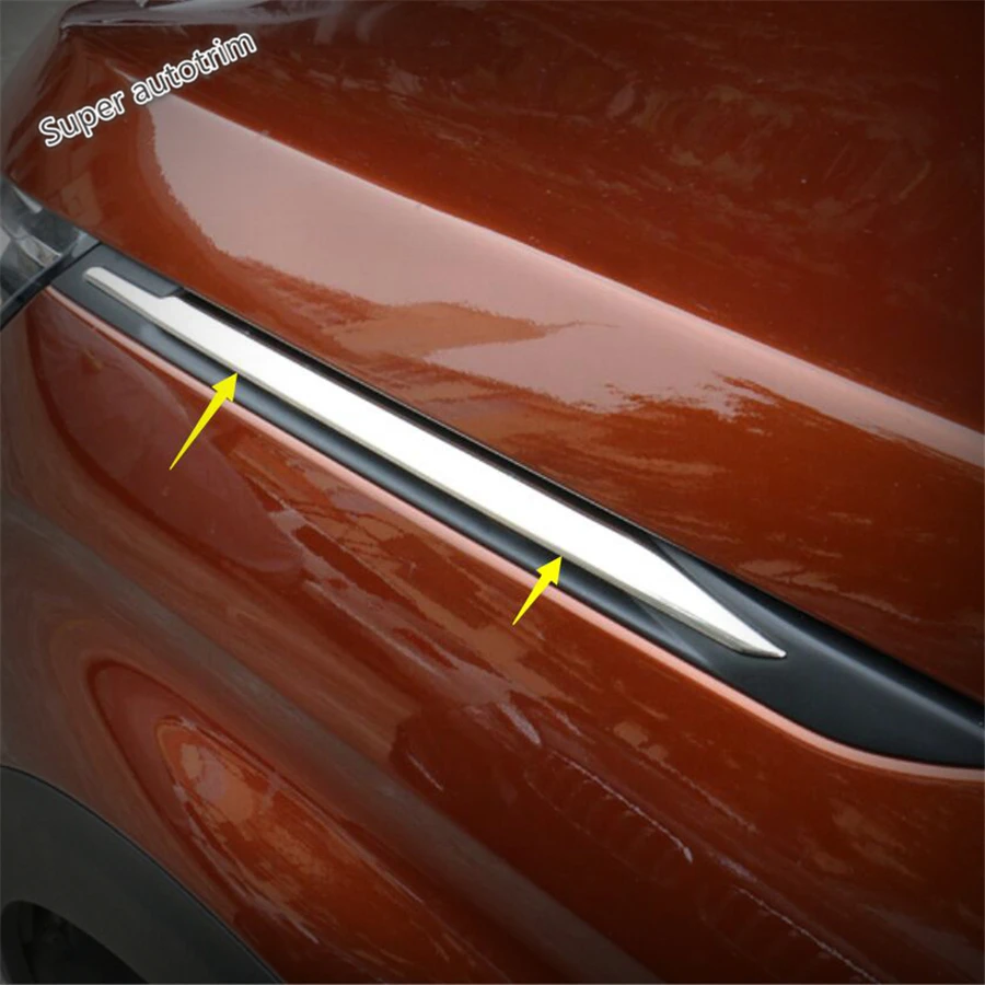 

Lapetus Front Outside Engine Bonnet Body Air Strip Cover Trim 2 Pcs Accessories Exterior Fit For Peugeot 3008 3008GT 2017 2018
