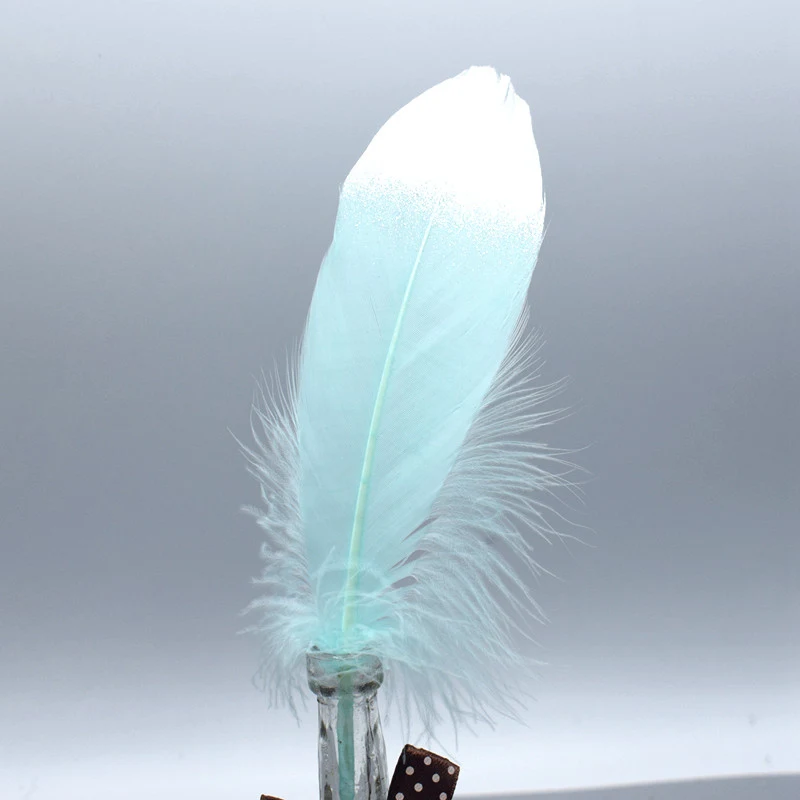 10 штук красивых утиных гусиных перьев DIY ремесла декоративные аксессуары - Цвет: Mint Green silver