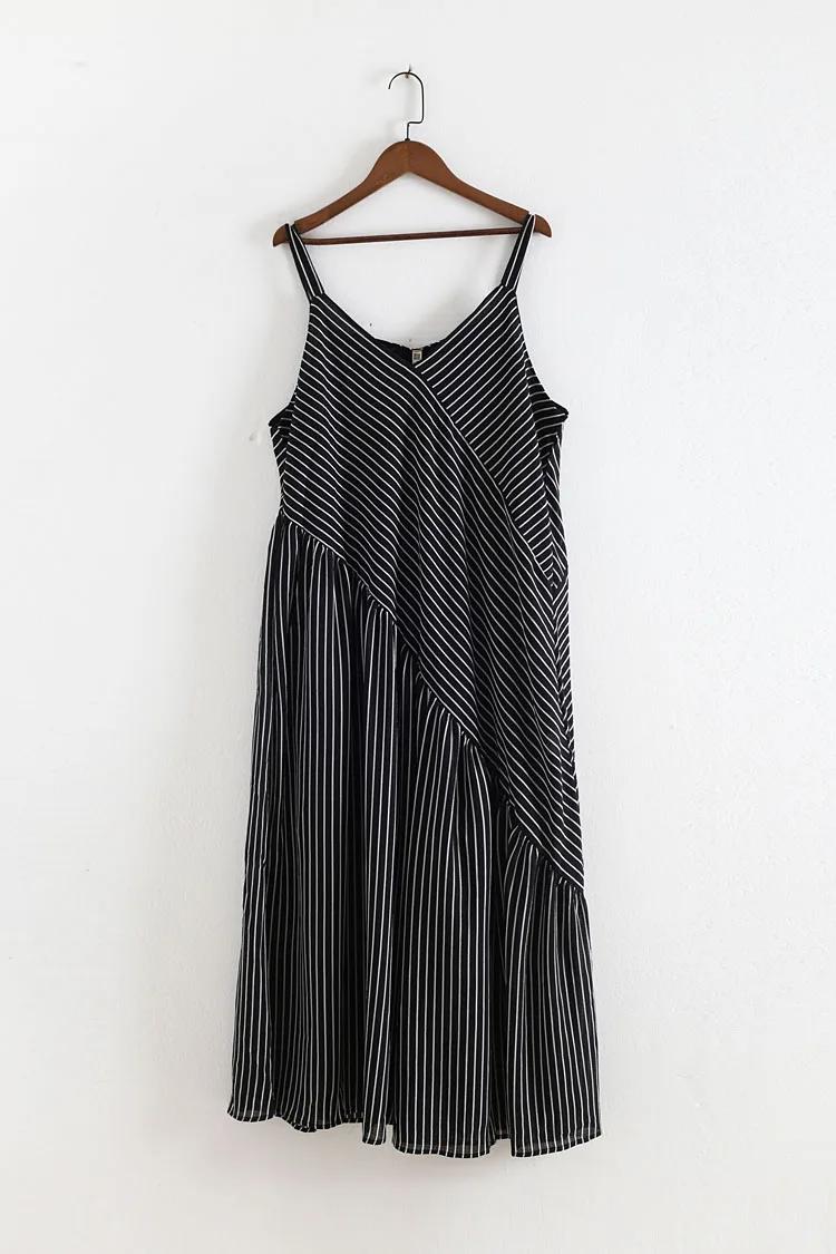2019, Новая мода шифон для женщин Лето Boho полосатый комбинезоны для комбинезон без рукавов и без спинки ремень пляжный клуб пикантные широкие