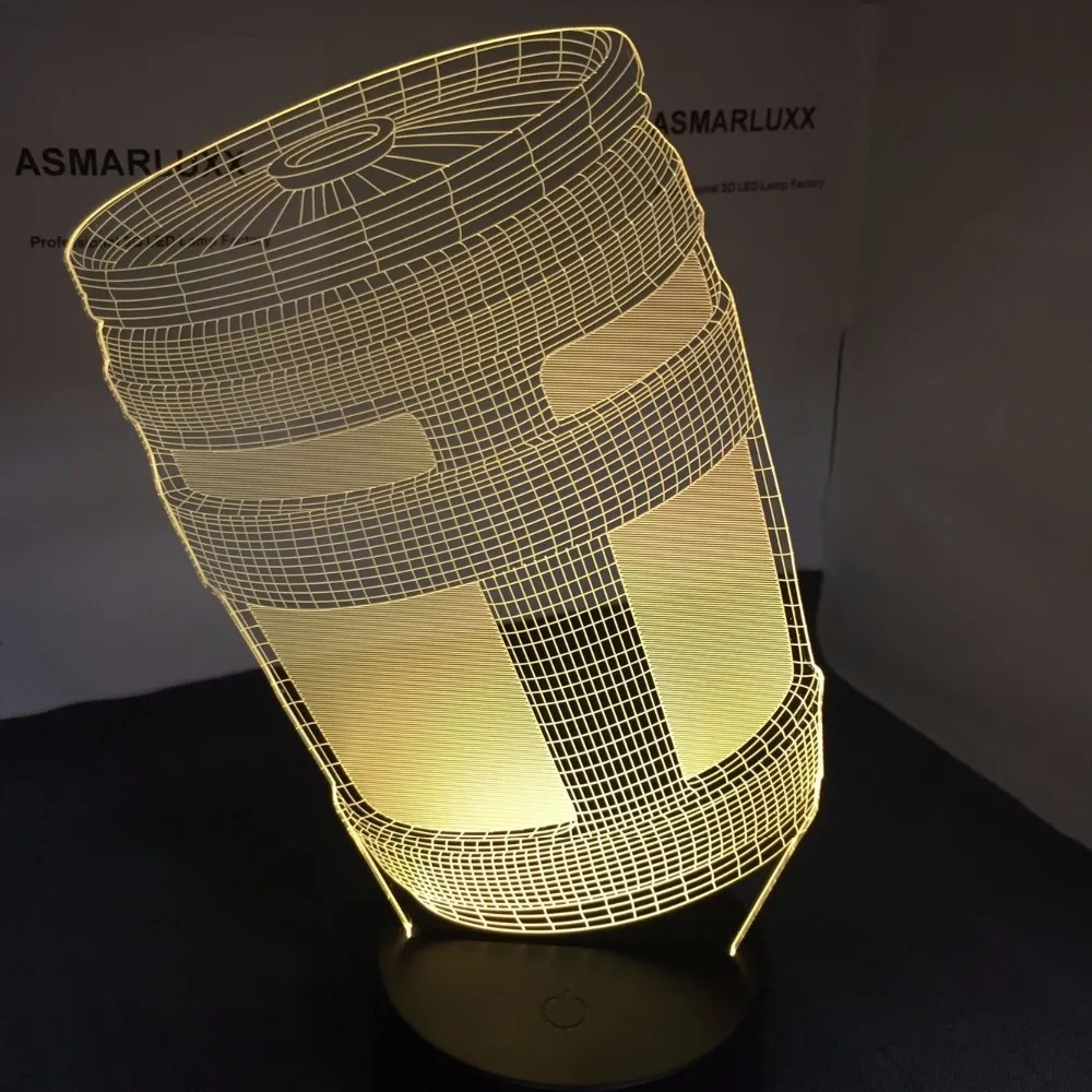 Chug кувшин 3D светодиодный светильник Ночной светильник с usb-портом OEM ODM настройка Прямая со всеми фигурами 7 цветов Декор изменения свет шоу подарок