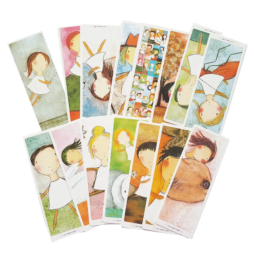 

30 Pcs/lot lovely design Hand-painted girl's with packing box Bookmarks Book Holder Message Card