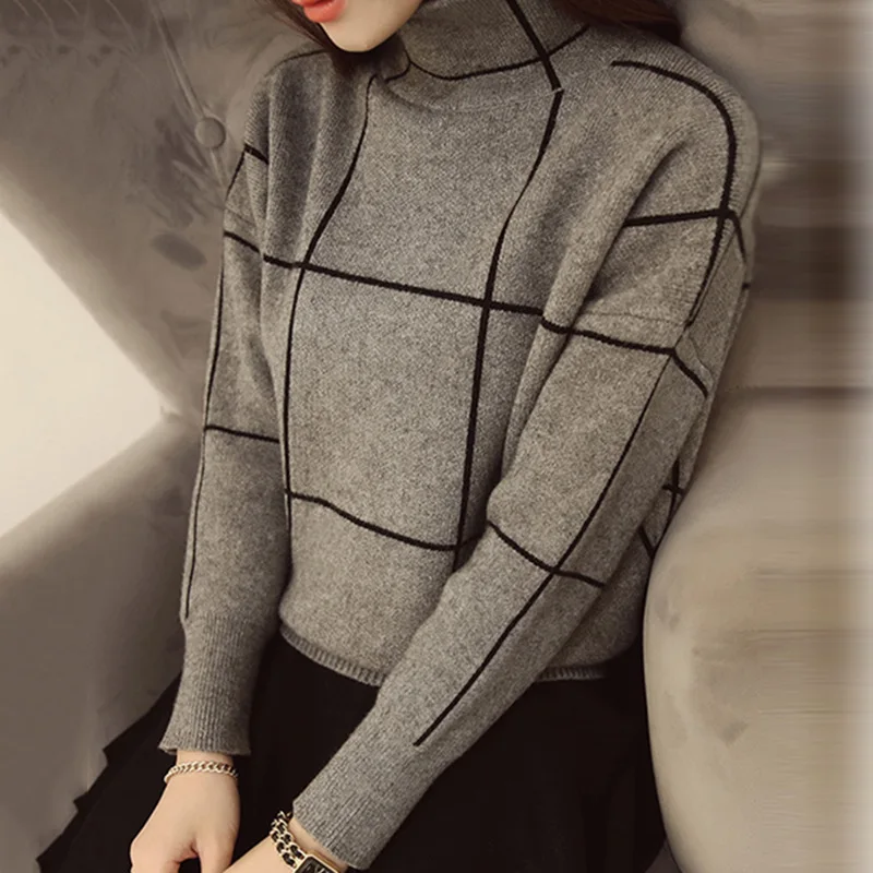 Sweater Women 2018 Winter Autumn Knitted Sweater Warm Thincken Turtleneck Pullover Long Sleeve Fashion Stripe Womens Sweaters Sweater Women 2018 Winter Autumn Knitted Sweater Warm Thincken Turtleneck Pullover Long Sleeve Fashion Stripe Womens Sweaters