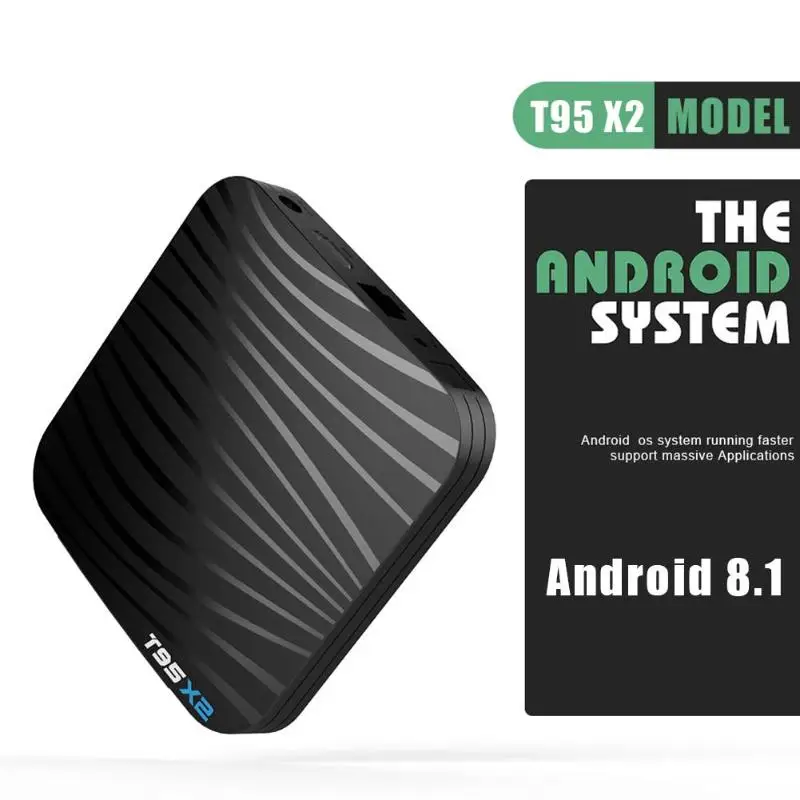 T95X2 Smart tv BOX Android 8,1 2 ГБ+ 16 Гб четырехъядерный процессор Amlogic S905X2 4K медиаплеер телеприставка T95 X2