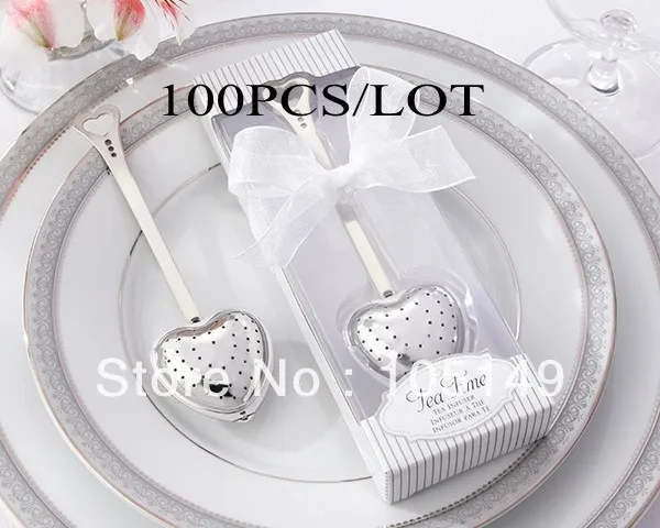 Top Wedding favors Wholesaler Heart Tea Infuser in Elegant White Gift Box 100pcs/lot For Practical Wedding gifts strong packing Top Wedding favors Wholesaler Heart Tea Infuser in Elegant White Gift Box 100pcs/lot For Practical Wedding gifts strong packing