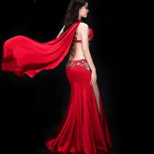 2 шт. женский роскошный костюм для восточных танцев бюстгальтер юбка Египетский Танец представление шоу Наряд Красный Фиолетовый королевский синий