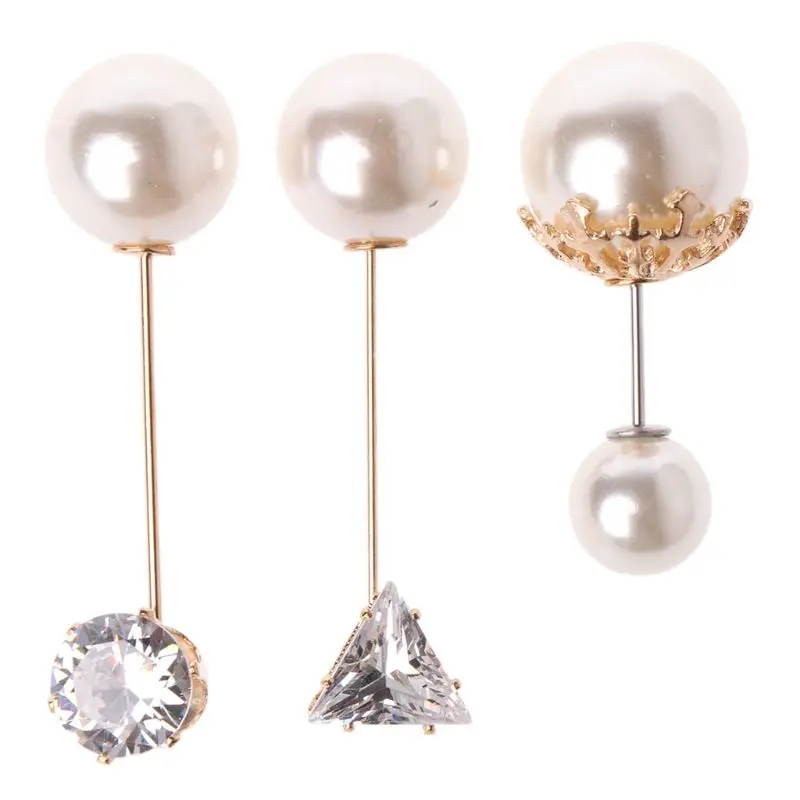 

3Pcs Assorted Imitation Pearl Crystal Brooches Safety Pins Set For Women Jewelry