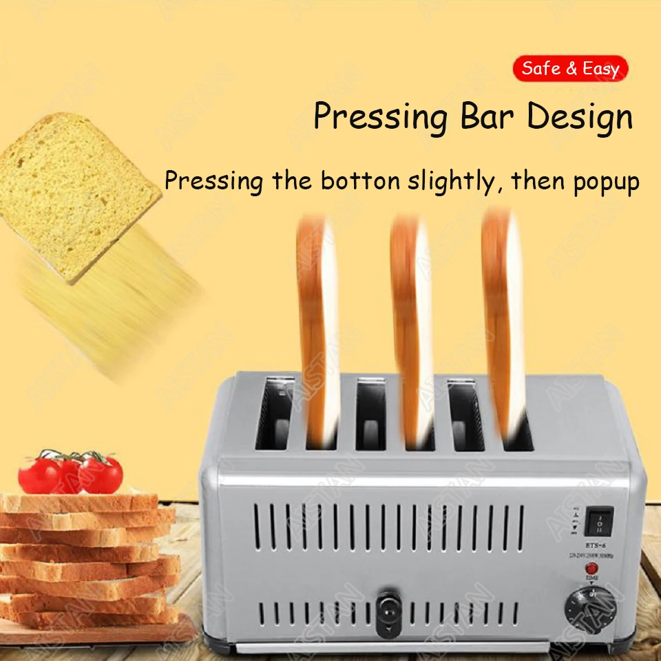 ETS4/ETS6 Electrical Commercial Bun Sandwich Bread Toaster Oven Machine For Kitchen Equipment