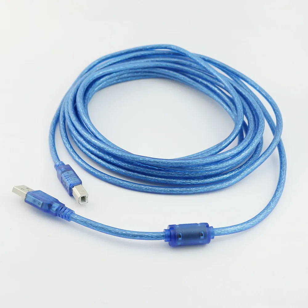 10x 5M/16FT USB 2.0 Type A Male to USB 2.0 B Male Plug Printer Scanner Male to Male Connector Cable Cord Blue