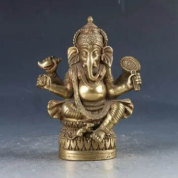 

Chinese Brass Tibetan Buddhism Carved Ganesha Elephant Statue