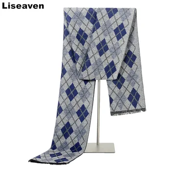 

Liseaven Men's Scarves Winter Warm Scarf Luxury Brand Plaid Scarves Shawl