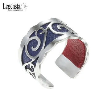 

Legenstar Sliver Stainless Steel Rings For Women and Men Creative DIY Reversible Leather Anillo Mujer Ring Bague Femme 2019