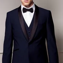 2017 Custom MADE terno slim fit mens suit TAILORED BESPOKE NAVY BLUE BROWN SHAWL LAPEL wedding suits for men (Jacket+Pants+ves)