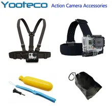 For GoPro Accessories Kit 4 in 1 Chest Strap Head Strap Floating Handle Grip bag For Go Pro Hero SJCAM SJ4000 EKEN H9 Xiaomi Yi