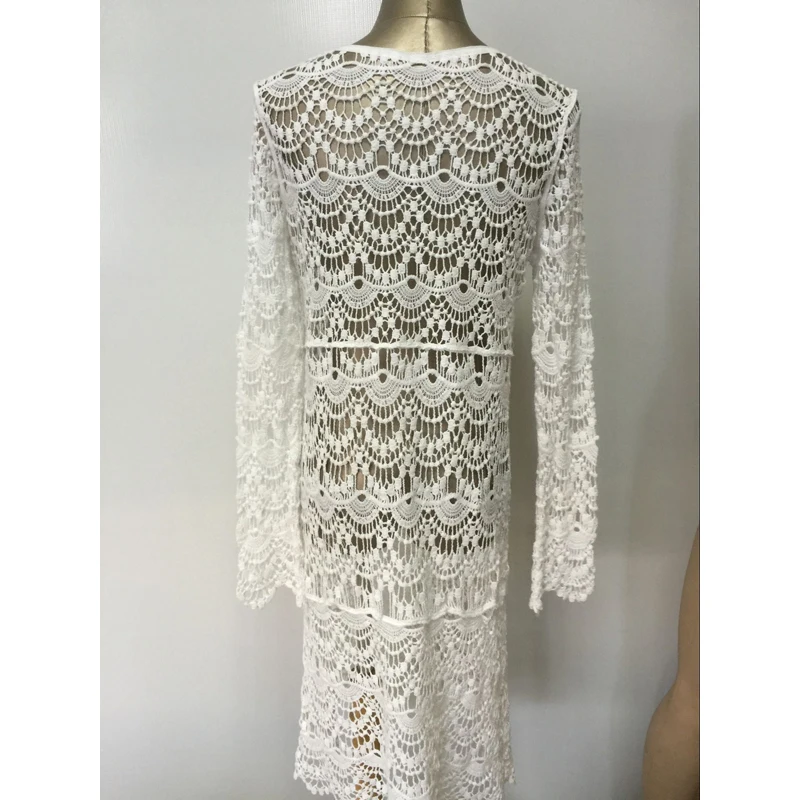Пляжный купальник женское платье накидка и туника Saida De Tunics Sarong 2020 ажурное