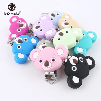 

Let's make 5pc Silicone Koala Pacifier Clips Soother Clip Sensory Chewing DIY Nursing Dummy Clip Chains Silicone Baby Teether