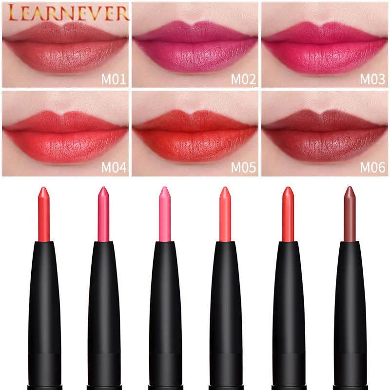 

Learnever Brand Lip Liner Matte Lip Pen Pencil 6 Colors Waterproof Moisturizing Lipsticks Long-lasting Lips Lipliner Makeup