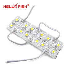 Hello Fish 100 шт. DC12V 5050 4 Светодиодный модуль белый/теплый белый IP65 Водонепроницаемый светодиодный рекламный знак