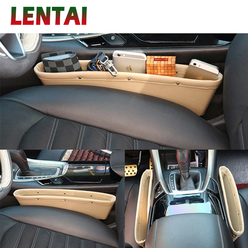 

LENTAI For Jeep renegade wrangler grand cherokee Citroen c4 c5 c3 Lexus 1PC Car Seat Gap Boxes leather Organizer Phone Holder