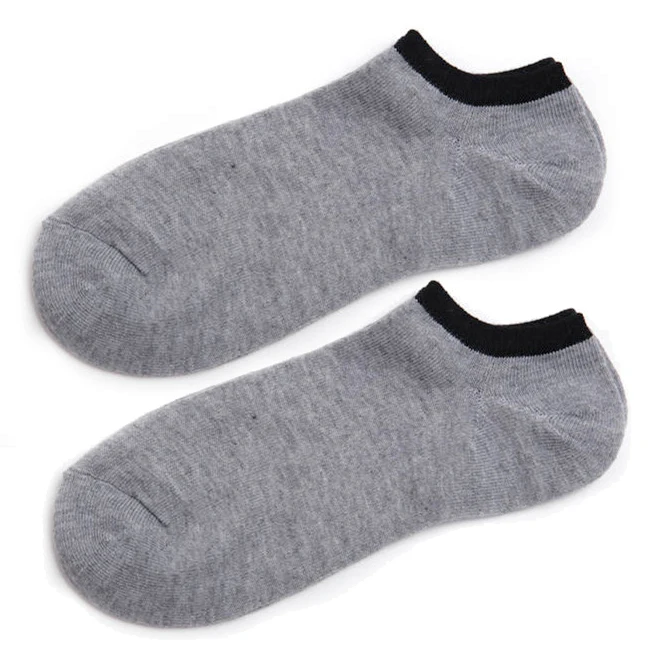 Hot Gray+ black edge Mens Ankle Boat Sock Low Cut Socksin Sock