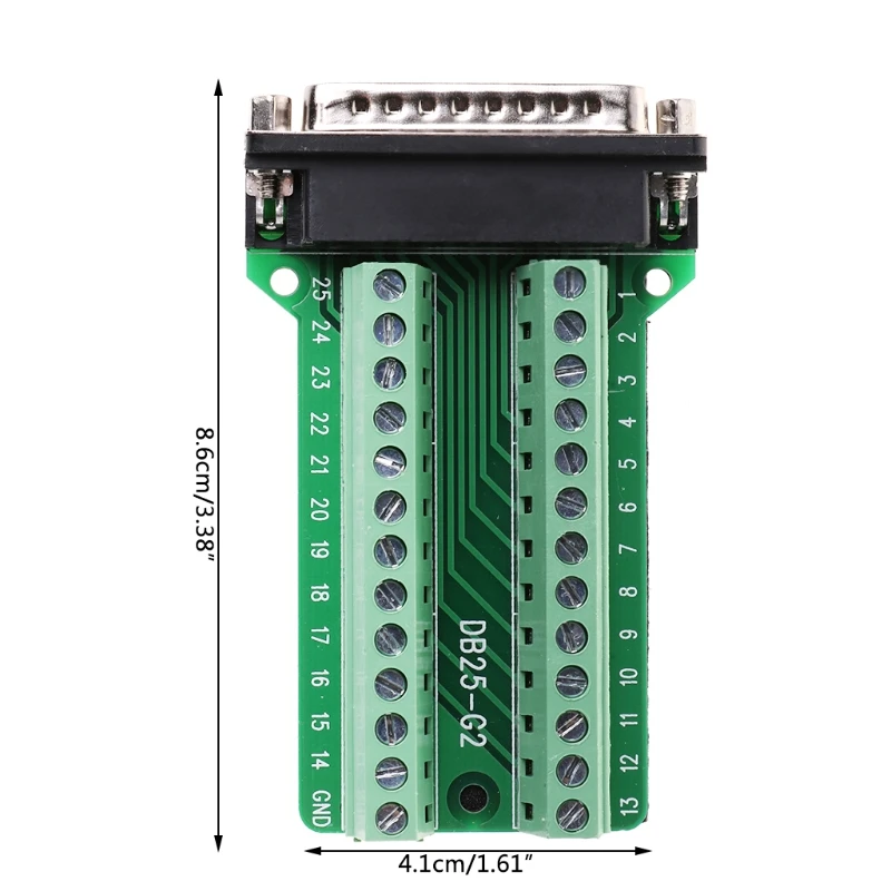 1 шт. пластик и металл DB25 штекер 25 контактный Клеммная коммутационная плата клеммы адаптер без пайки Разъем 3,39x1,61 дюйма