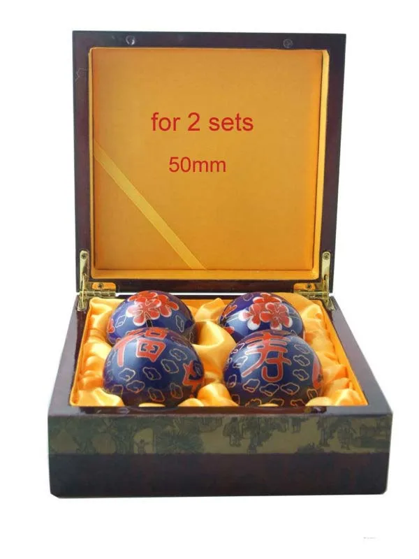 Риверсайд Сцена Подарочная деревянная коробка для 1 компл./2 компл./3 компл. Размеры для 55mm50mm45mm40mm. Только коробка и без шаров в комплекте - Цвет: for 2 sets 50mm