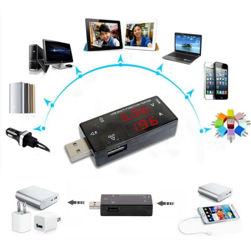 USB Многофункциональный тестер Ток Напряжение зарядное устройство детектор