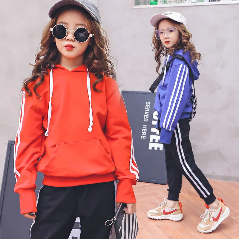 

baby clothes 2019 new girls spring autumn casual two-piece sports long-sleeved hooded shirt + pants 3-12 baby girl clothes