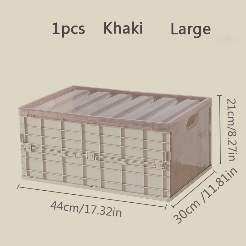 Большая складная коробка для хранения пластиковая ткань Органайзер чехол Крытая Коробка для хранения настольная коробка для хранения автомобиля шкатулка для дома ящик для посуды - Цвет: Khaki-L