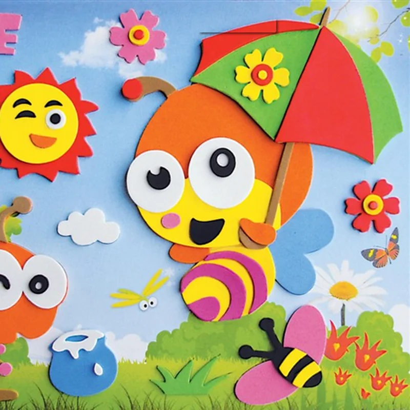 

1 Pc DIY 3D Three-dimensional Collage EVA Decoration Stickers Children Handmade Early Educational Baby Kids Toys Game Gifts