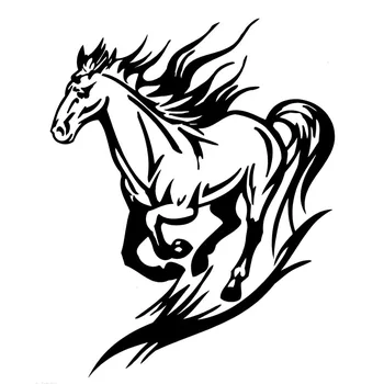 

15.2*18.9CM Stylish Galloping Horse Car Styling Decal Vinyl Reflective Car Stickers Black/Silver S1-2070
