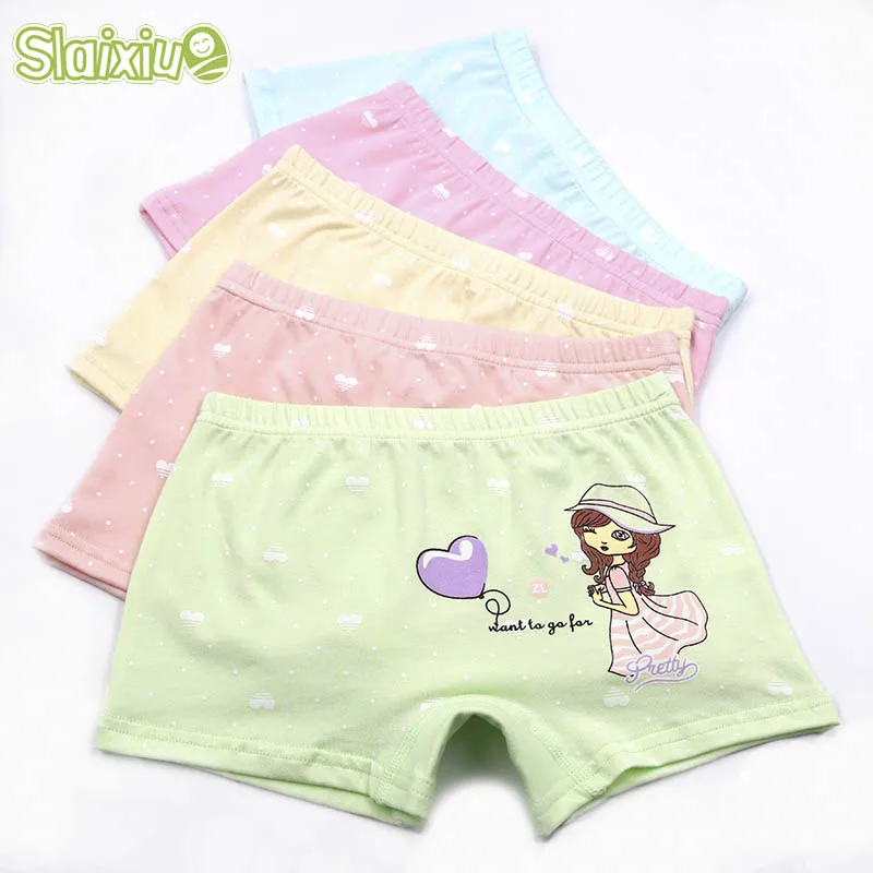 

5Piece/Lot Baby Panties Children's Clothing Girls Boxer Organic Princess Cotton Material Kids Girls Underwear Dot Cartoon Colors