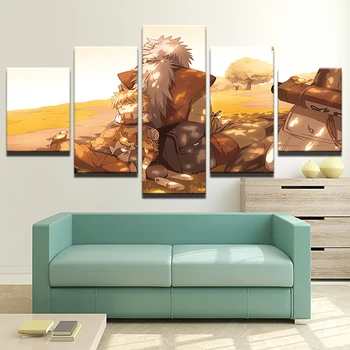 

JIE DO ART Mordern Canvas Painting Frames Art Poster Wall Oil Picture Home Decor 5 Panel Cartoon Naruto
