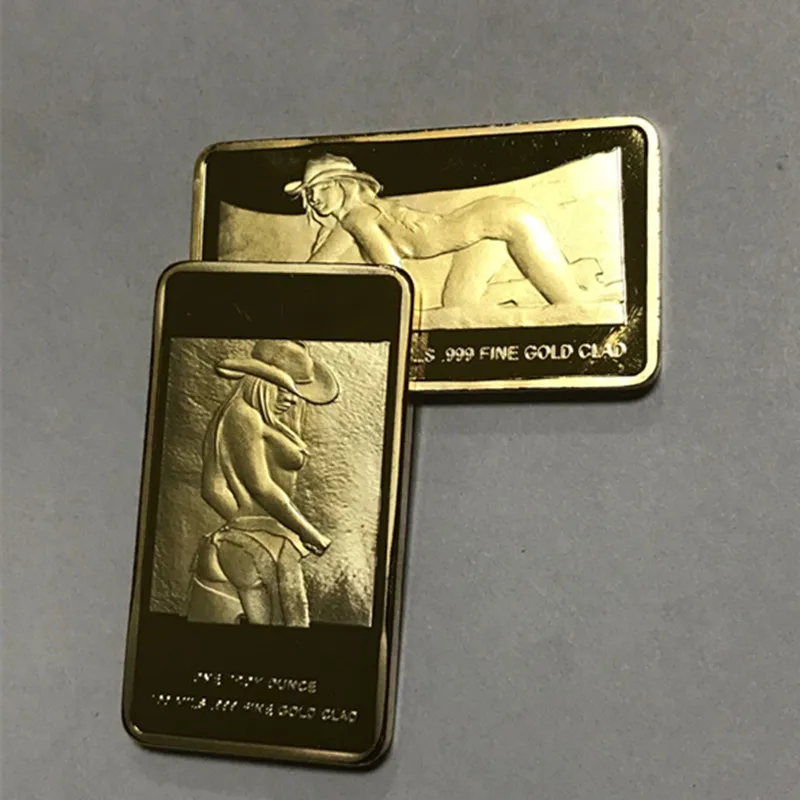 Заказ образца 1 шт. прекрасный значок для девушки 1 OZ 24k настоящий позолоченный красивый модный женский значок 50x28mm Сувенир Монета бар