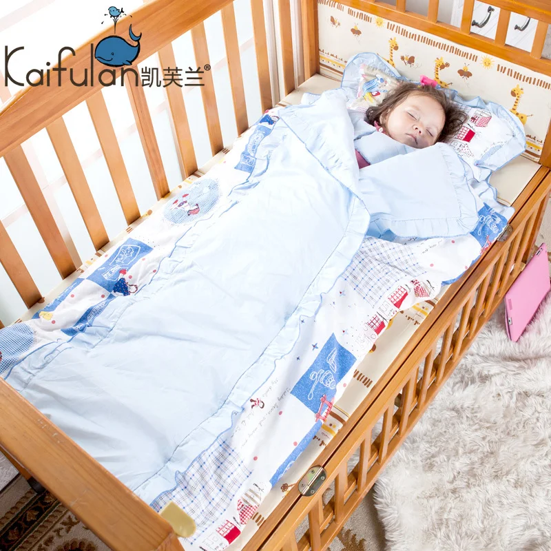 

Infant sleeping bag quilt 100% cotton spring fall winter baby child anti kicking quilt detachable and washable